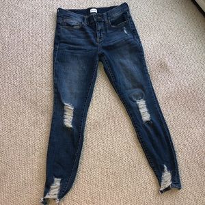 Sneak peak mid rise ripped jeans